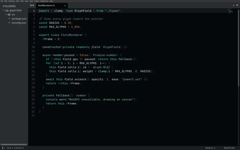 Sublime Text running Living Code Night
