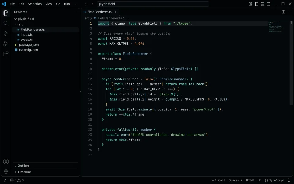 VS Code running Living Code Night