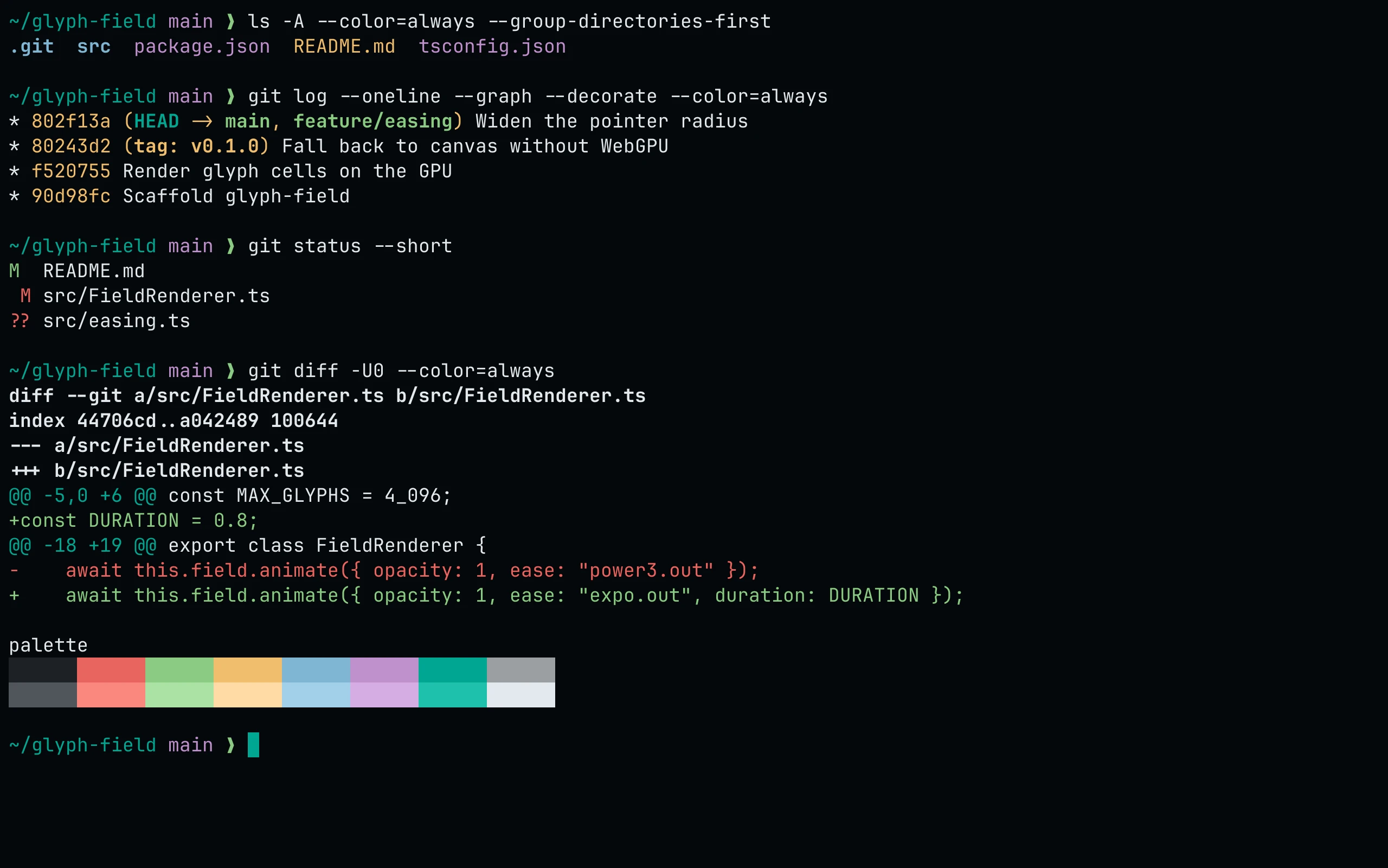 Ghostty running Living Code Night
