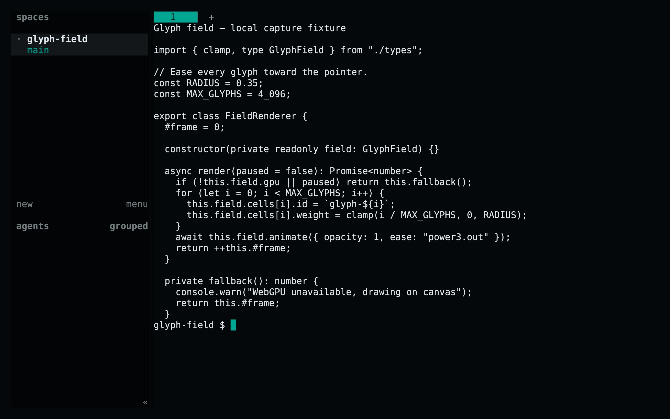 Herdr running Living Code Signal