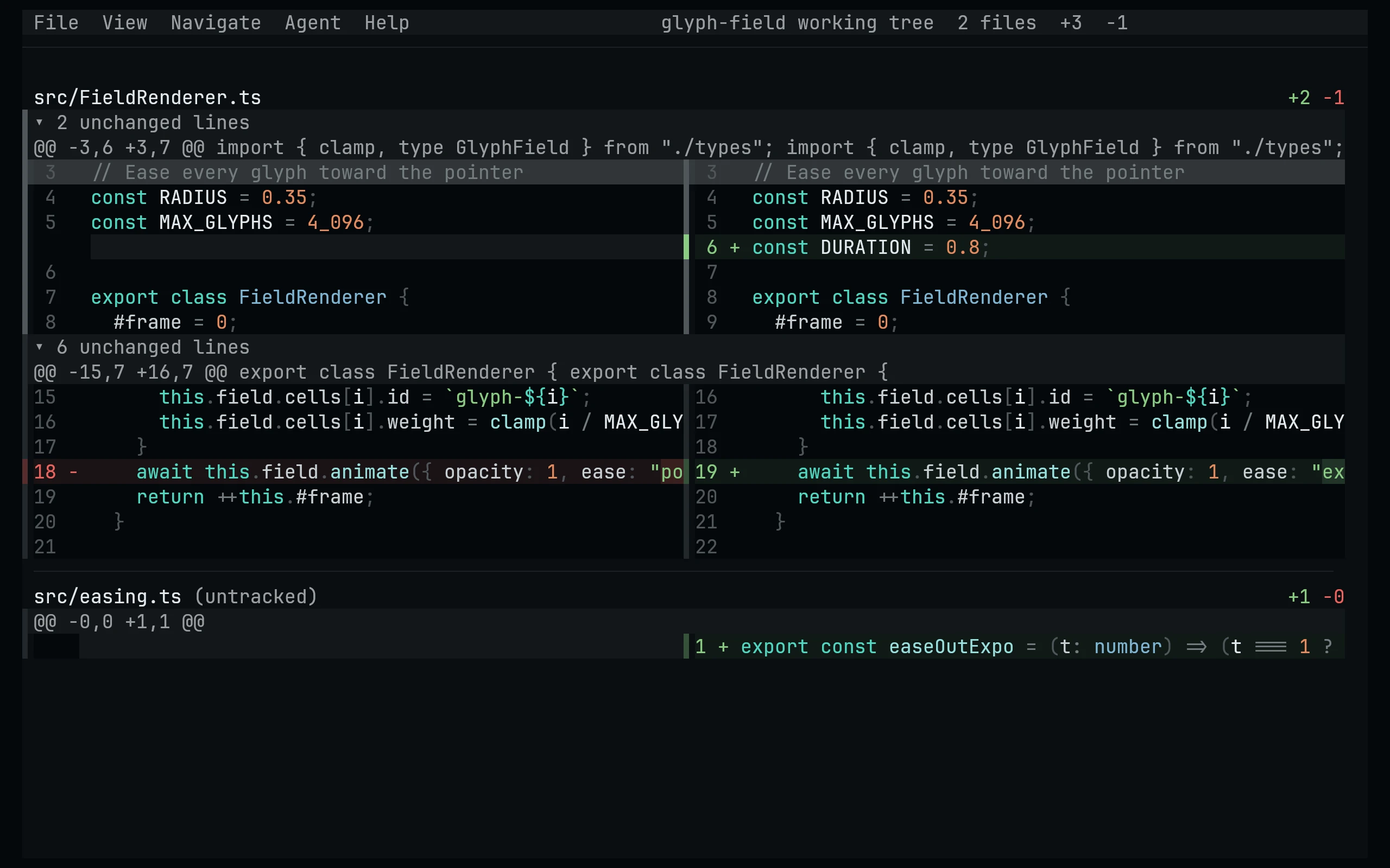 Hunk running Living Code Night