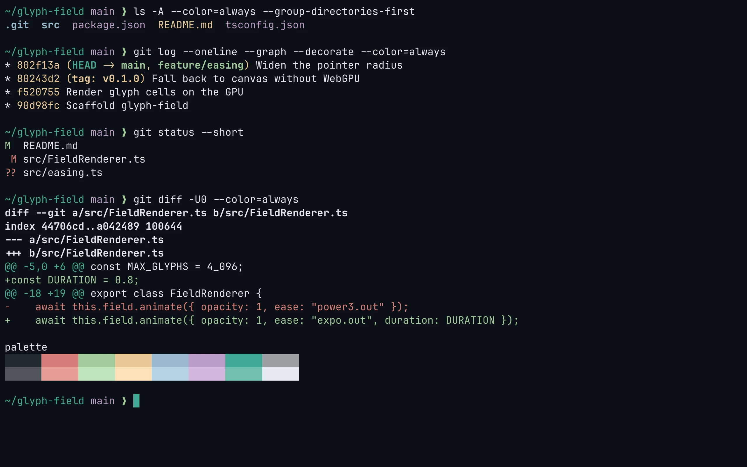 Ghostty running Living Code Frost
