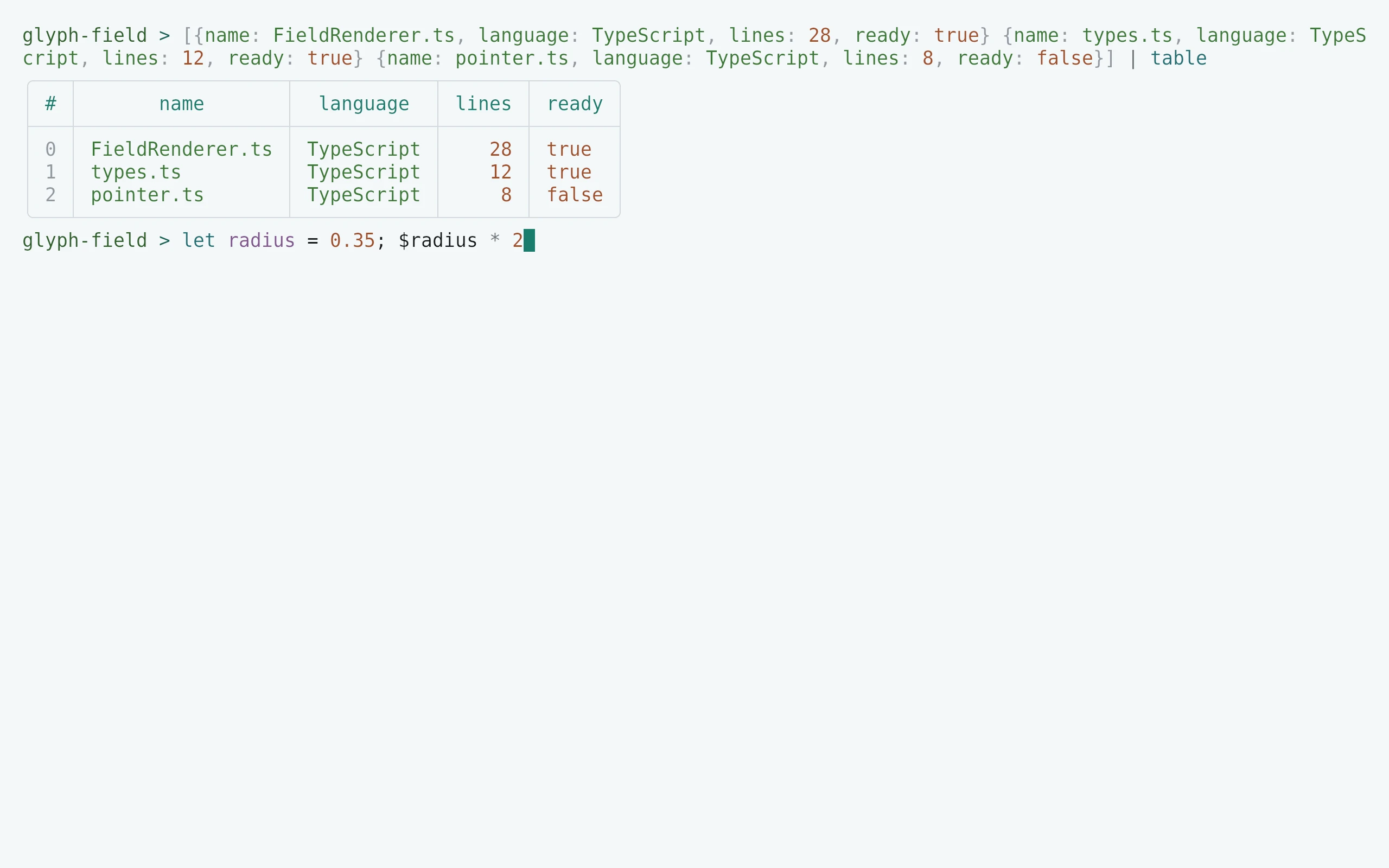 Nushell running Living Code Paper