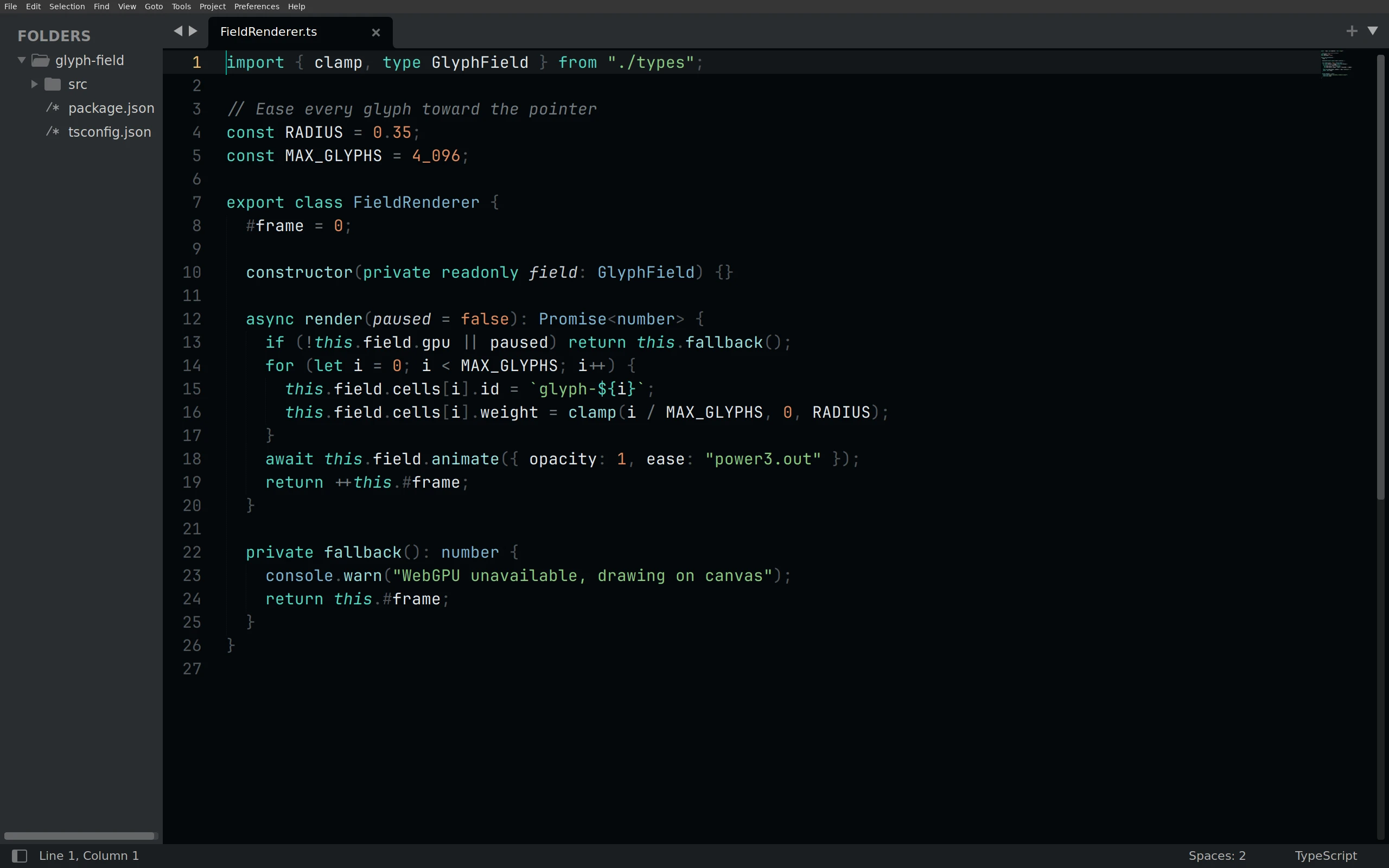 Sublime Text running Living Code Night