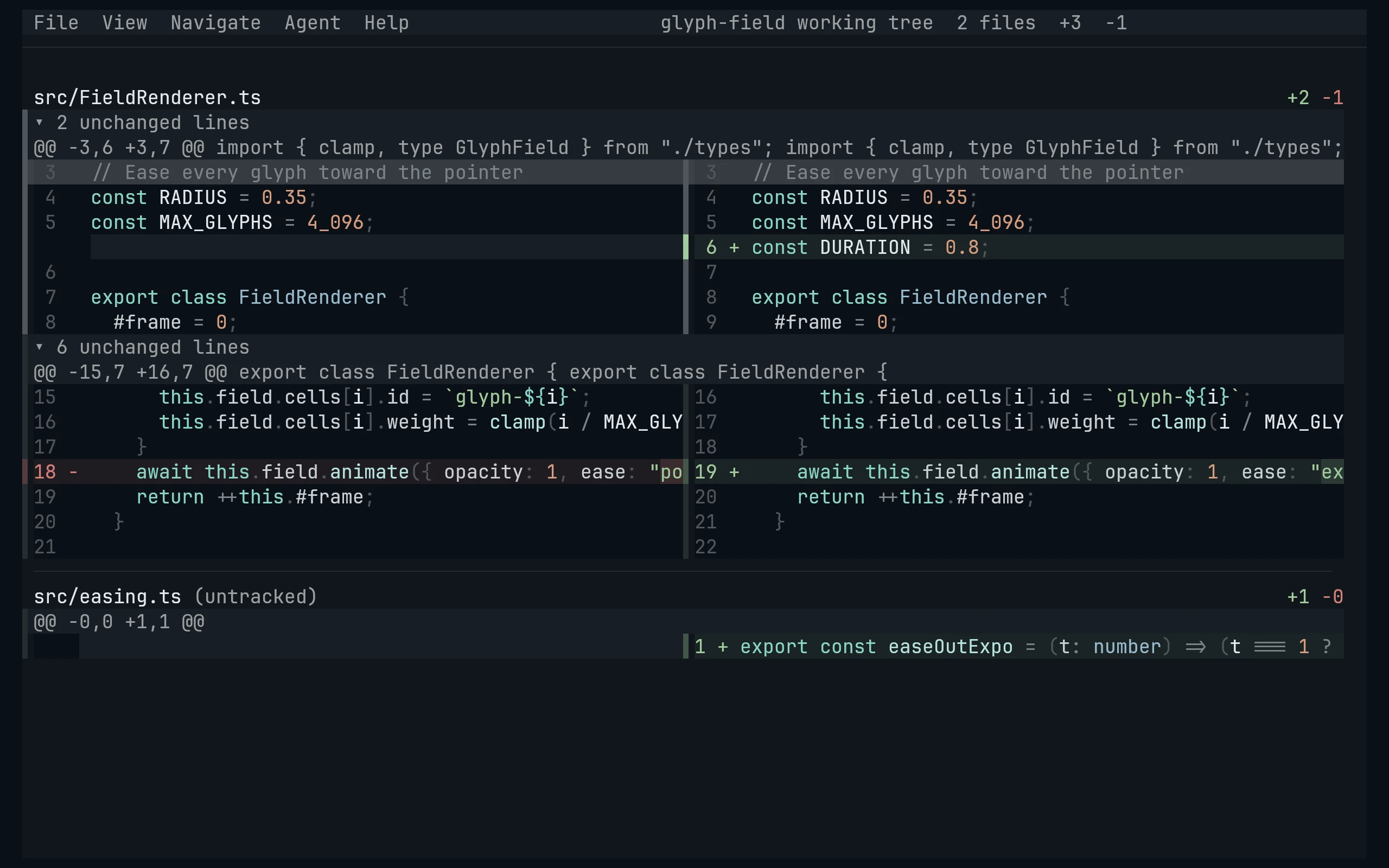 Hunk running Living Code Frost