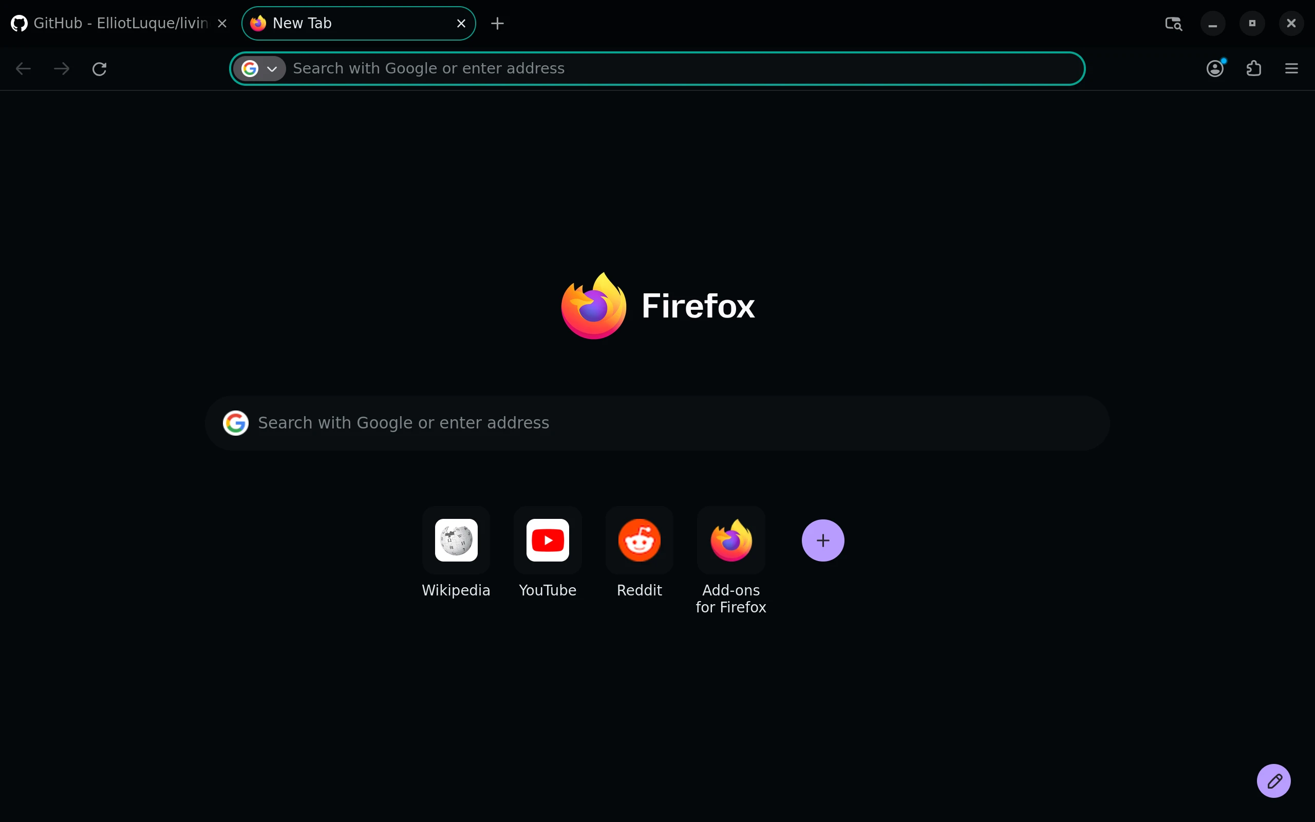 Firefox running Living Code Night