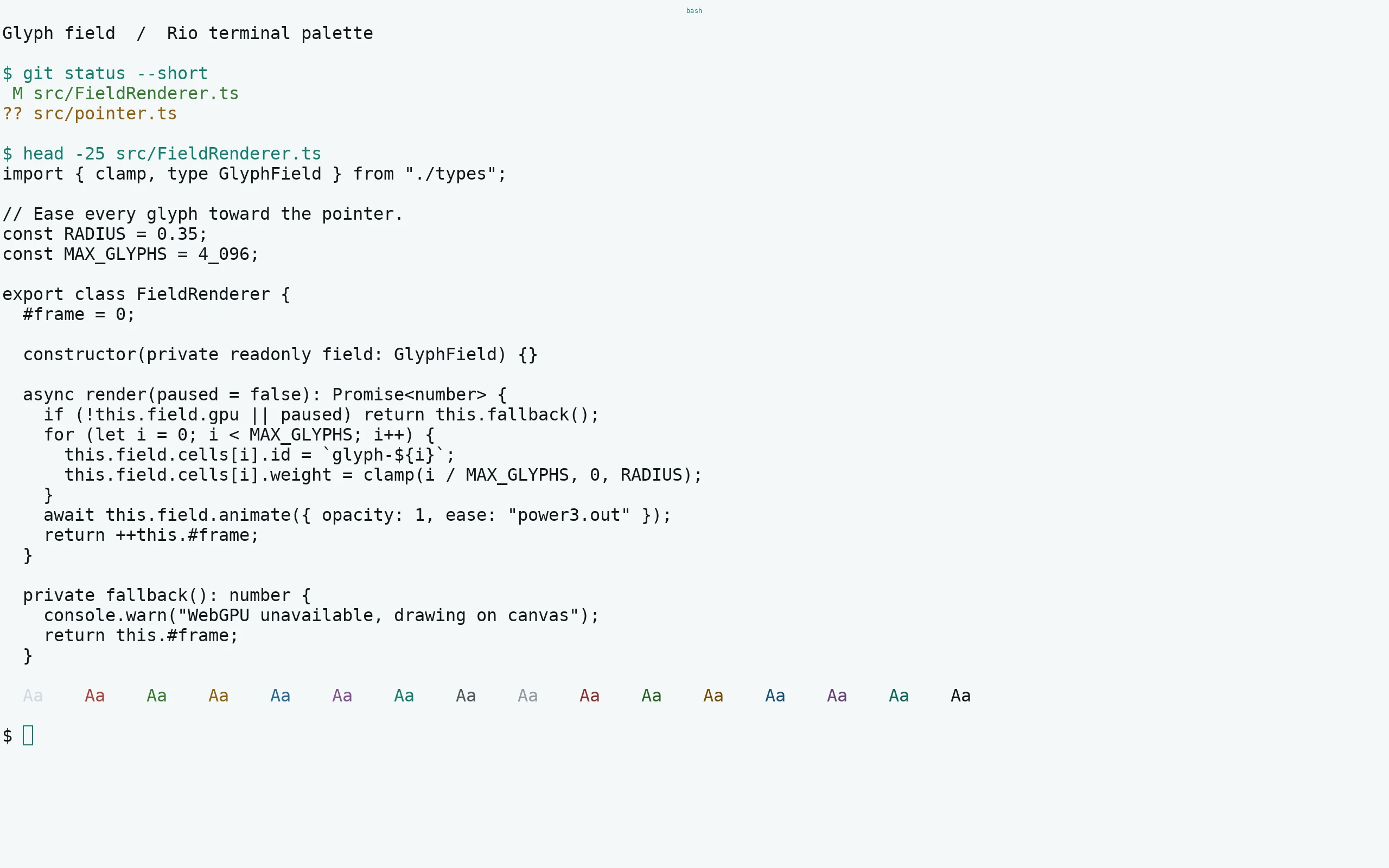 Rio running Living Code Paper