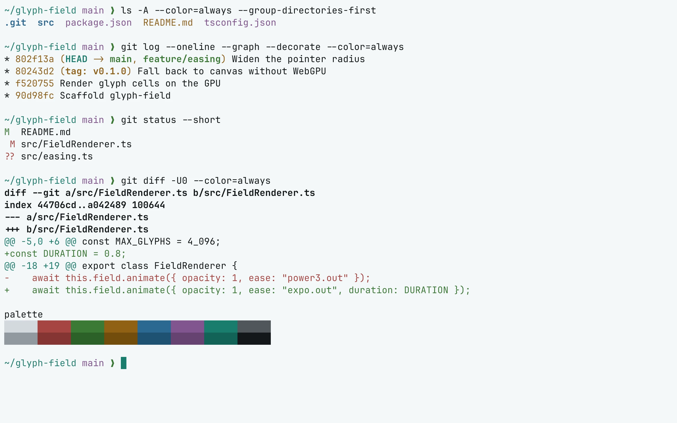 Ghostty running Living Code Paper